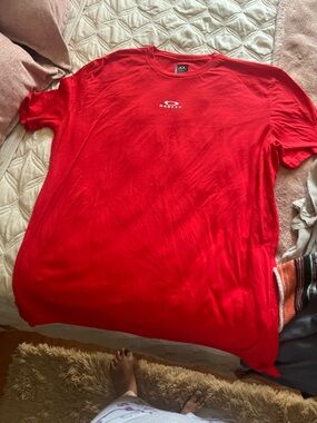Oakley Red Short Sleeve Logo Tee